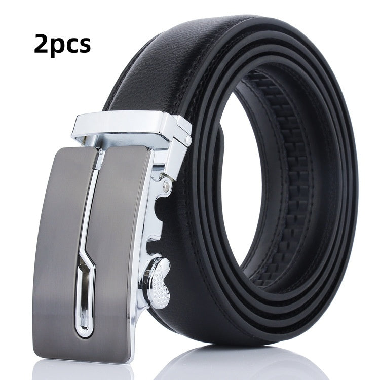 New Men's Leather Belt Men's Business Cowhide Belt Online Best-selling Product Label-free Automatic Buckle Pant Belt
