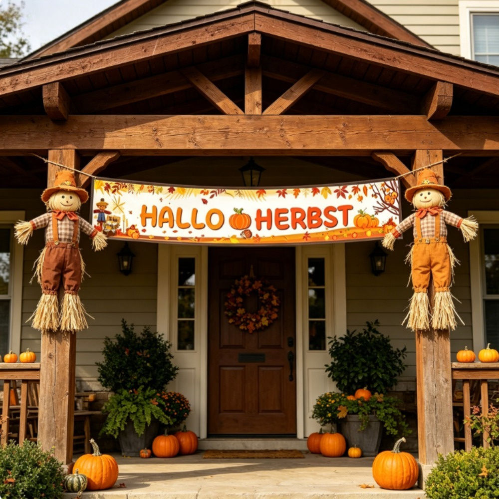 “Hello Fall” Banner - Decorative Fall Motif For Seasonal Celebrations And Room Decor - Party Supplies Set
