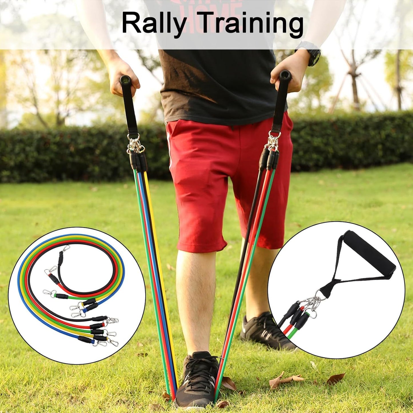 Fitness Widerstandsband Set, 5-in-1 Widerstandsbänder Mit Türanker, Griffen & Knöchelschlaufe Für Krafttraining, Muskelaufbau, Pilates, Stretching, Rehabilitation-Partyzubehör-Set