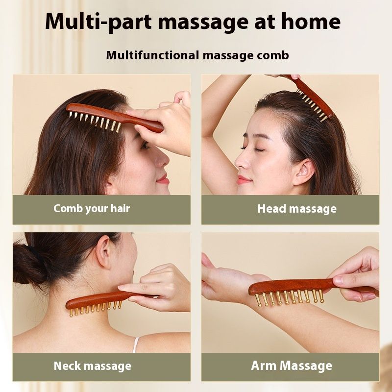 Pure Brass Long Handle Massage Comb