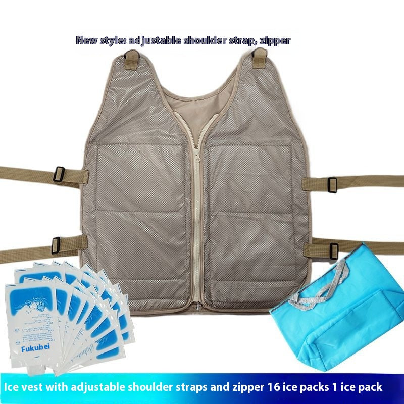 Summer Cooling Vest Outdoor Heatstroke Prevention Ice Pack Refrigeration