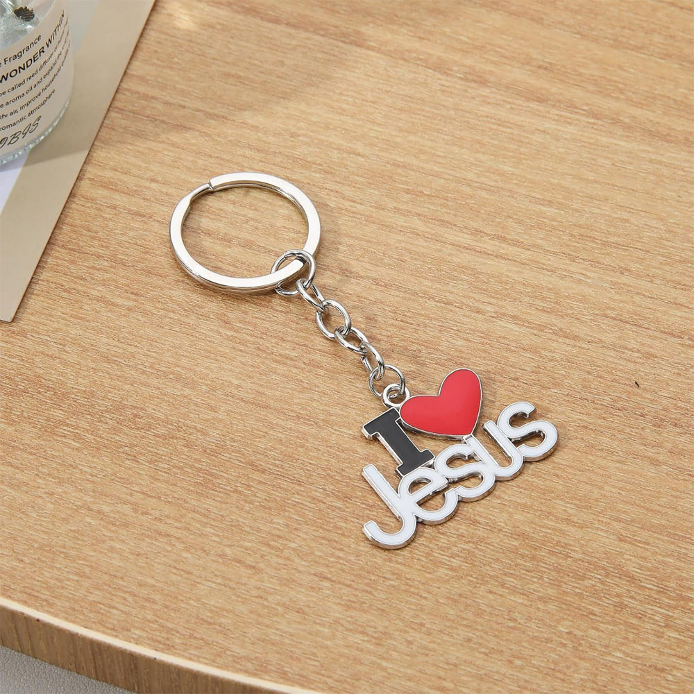 2pcs Jesus Pendants Keyrings Keychains Religious Door Car Key Holders Jesus Key Rings Religious Favors For Christians Easter Prayer Gifts