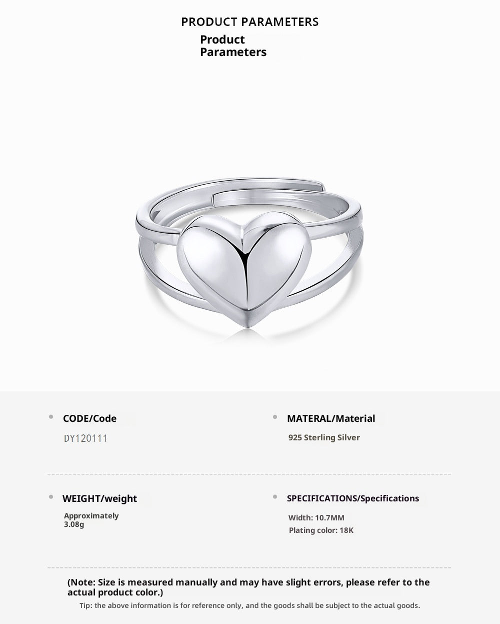 925 Sterling Silver Ring Female Japanese And Korean Temperamental Heart