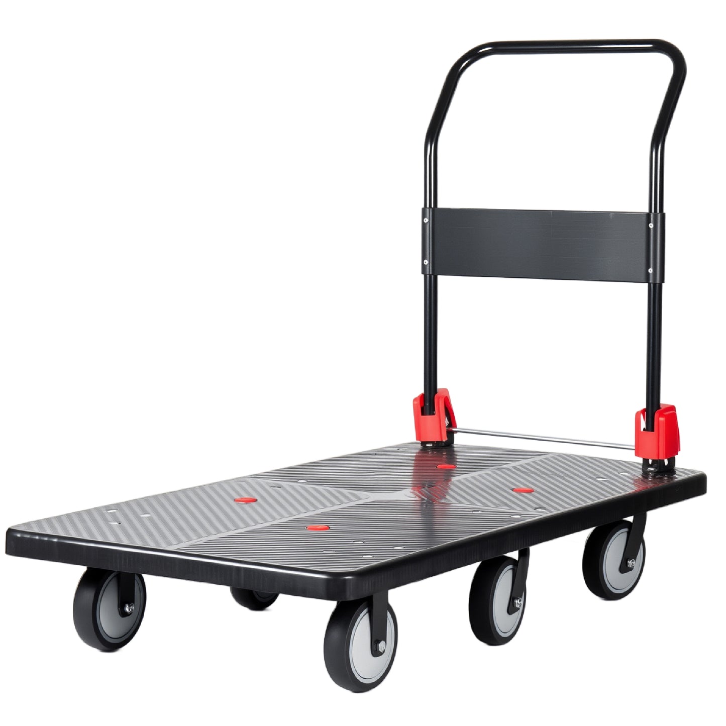 25.5 X51.5  Platform Truck  Foldable Handcart With 6  TPR 360- Degree Silent Wheels  1800lbs Heavy- Duty Push Dolly Cart  4 Steel Load- Bearing Beams For Warehouse Garage Home Use