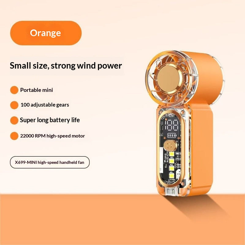 Mini Handheld Fan With USB Charging And Built-in Light