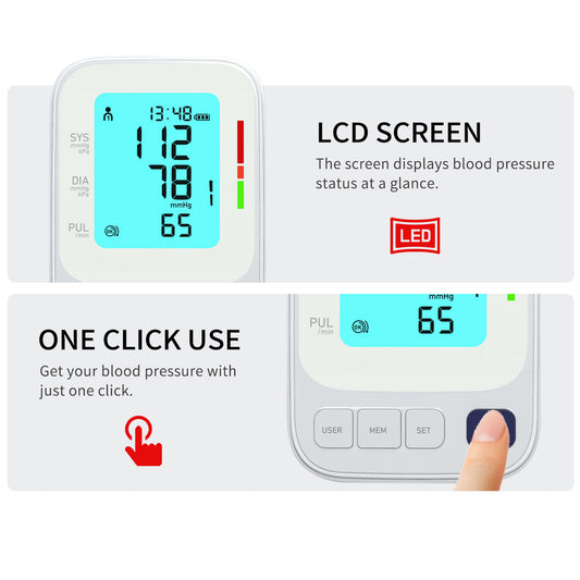 Blood Pressure Gauge LCD Display Smart Storage Portable Accurate Arm Cuff Blood Pressure Meter For Home