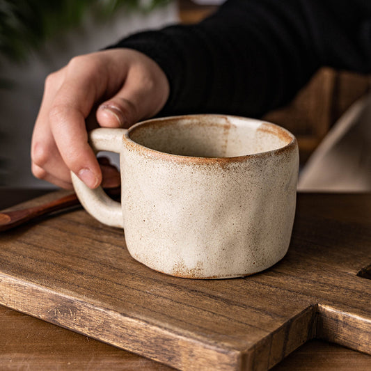Retro Irregularly Distressed Coffee Cup For Home And Office