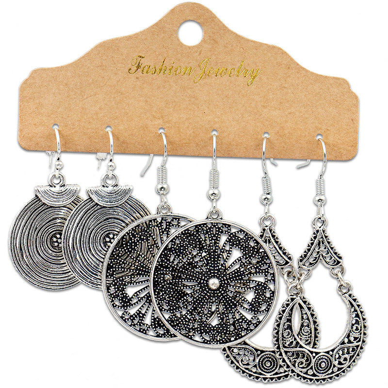 Fashion Metal Earrings Baroque Personal Accessories Retro Matte