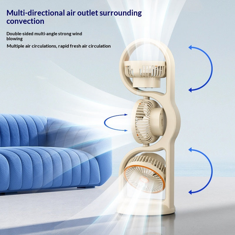 Multifunctional High-Wind-Force Three-Speed Fan With Night Light Dormitory And Outdoor Desktop Fan