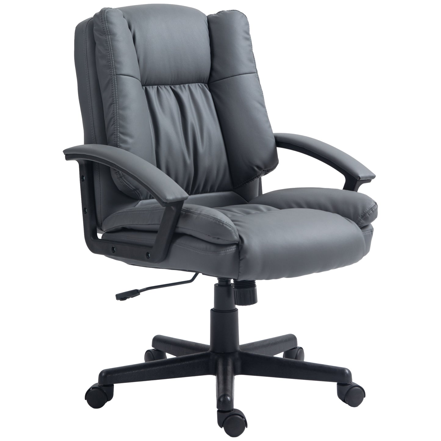 Office Chair, Computer Desk Chair, Mid Back Executive Chair With Adjustable Height And Swivel Rolling Wheels For Home Study, Dark Grey