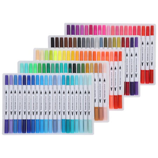 Painting Watercolor Markers Assorted Colors Soft FineLiner Tip Dual Brush Art Supplies(STBG100 Color )