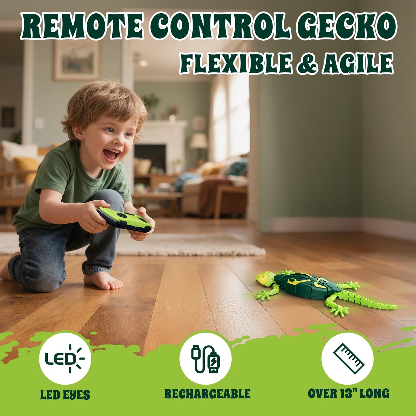 Realistic Wall-Climbing Gecko Toy  Birthday Gift For Children Aged 6