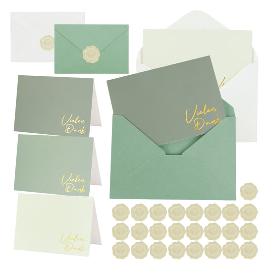 Set Of 24 Thank-you Cards With Envelopes And Stickers, Consisting Of Elegant Blank Cards For Personal Messages. Suitable For All Occasions, Including Weddings, Business Events, And Parties.