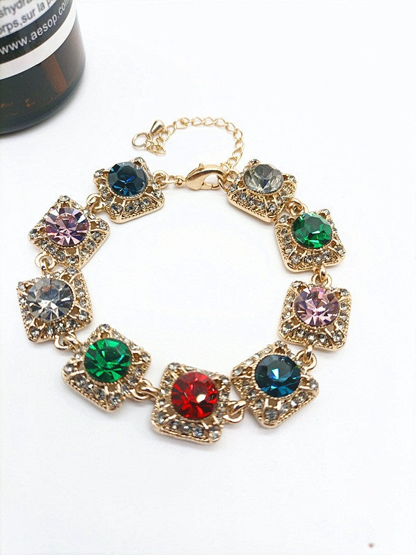 Super Flash Rhinestone Vintage Bracelet Women's Korean