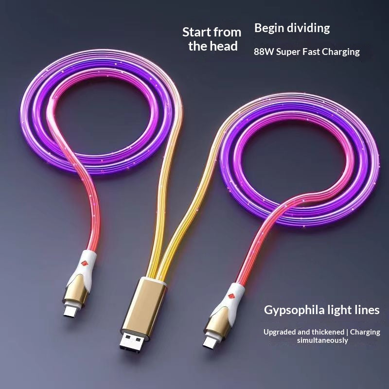 6A Starry Sky Glowing Car Charging Data Cable