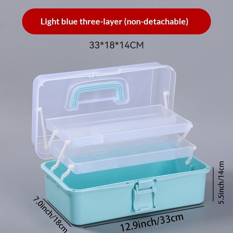 Three-tier Portable Storage Box For Art Supplies