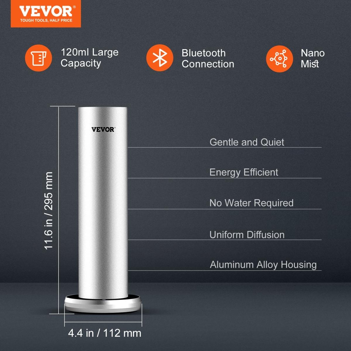 Duftluftmaschine Für Zuhause, 120 Ml Bluetooth Smart Kaltluftdiffusor, 93,4 M² Wasserloser Duftluftdiffusor Für Ätherische Öle, Bodenstehende Aromatherapiemaschine Für Spa, Yoga, Zuhause, Büro,