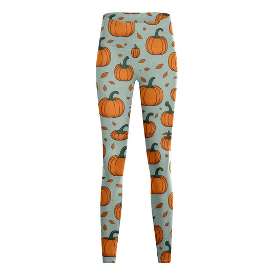 Women's Fashion Casual Halloween Pumpkin Print High Waist Yoga Slim Fit Fitness Pants