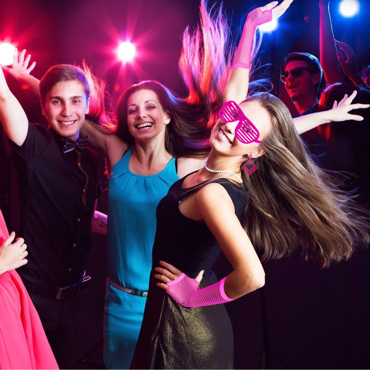 80er Jahre Accessoires Set - 4-teiliges Styling-Set Für Themenpartys & Kostüm-Events-Partyfotoaccessoires