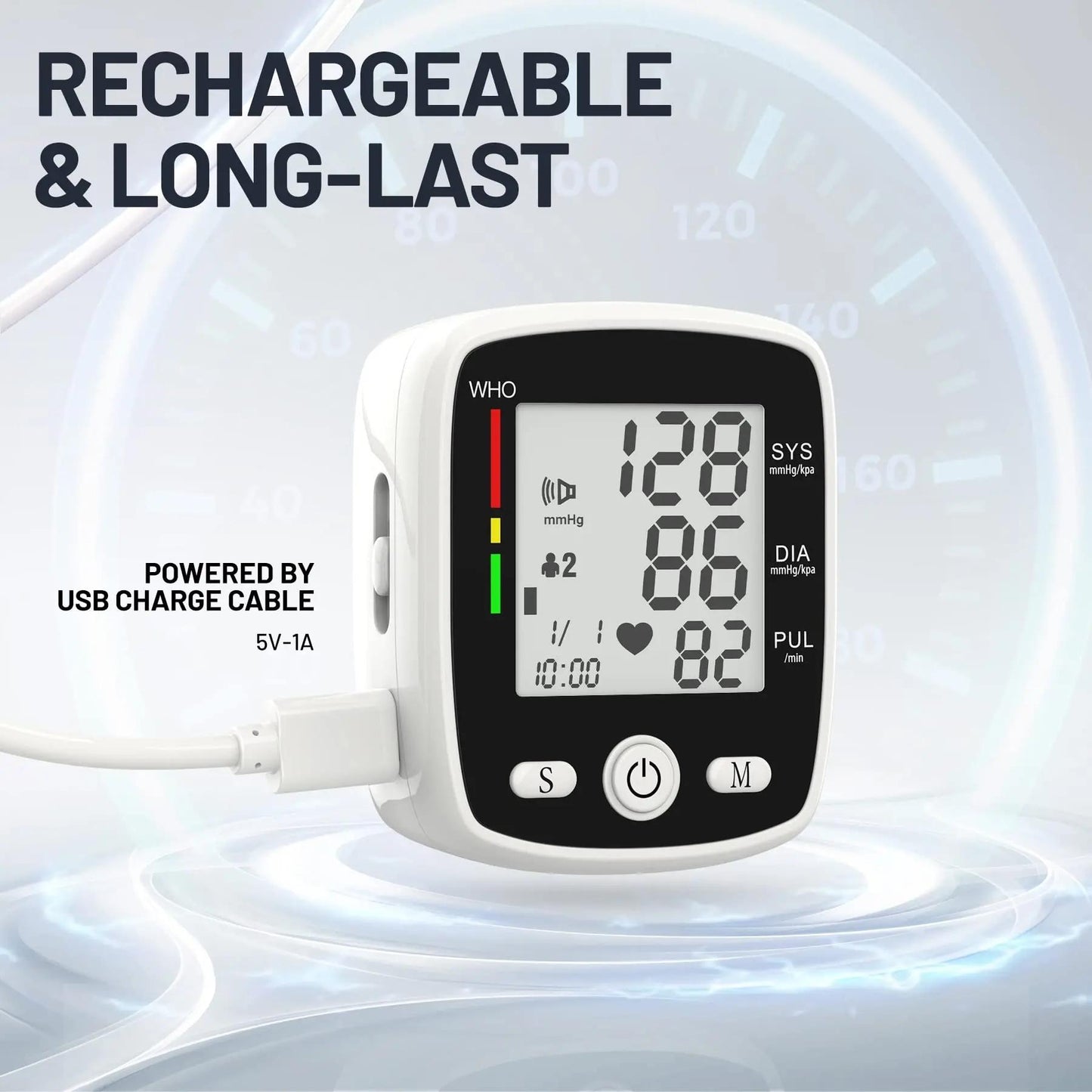 Wrist Blood Pressure Monitor With USB Charging  2 X 90-Reading Memory  Cuff Included FDA Certified