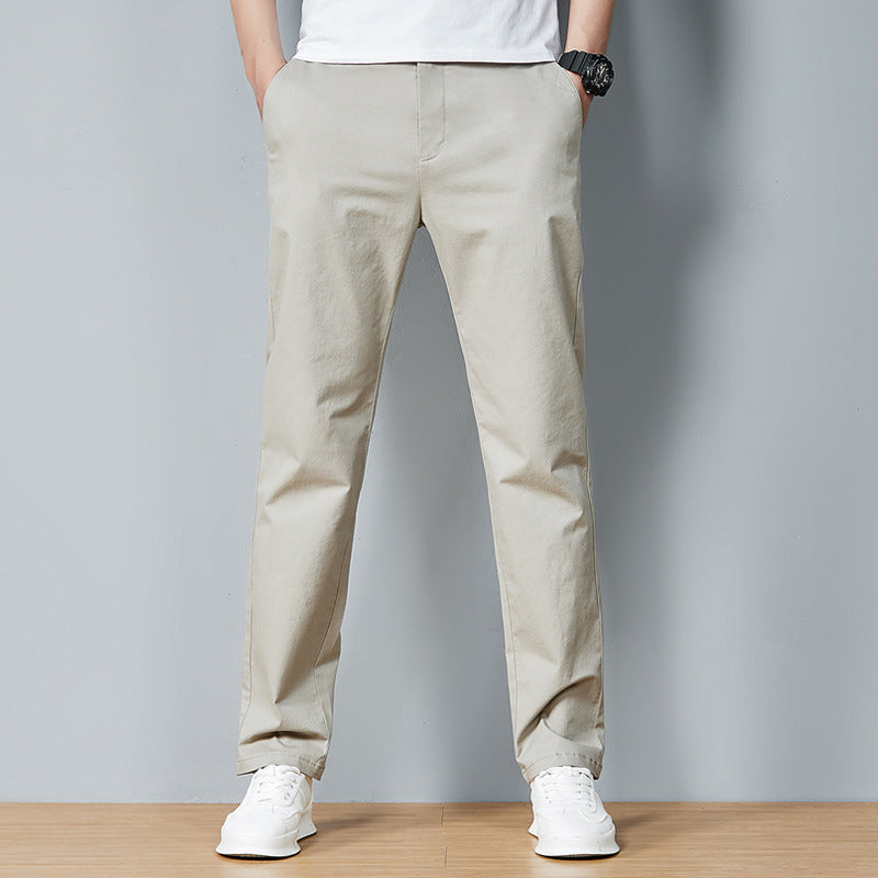 Mens Korean-style Solid-color Versatile Straight-leg Trousers