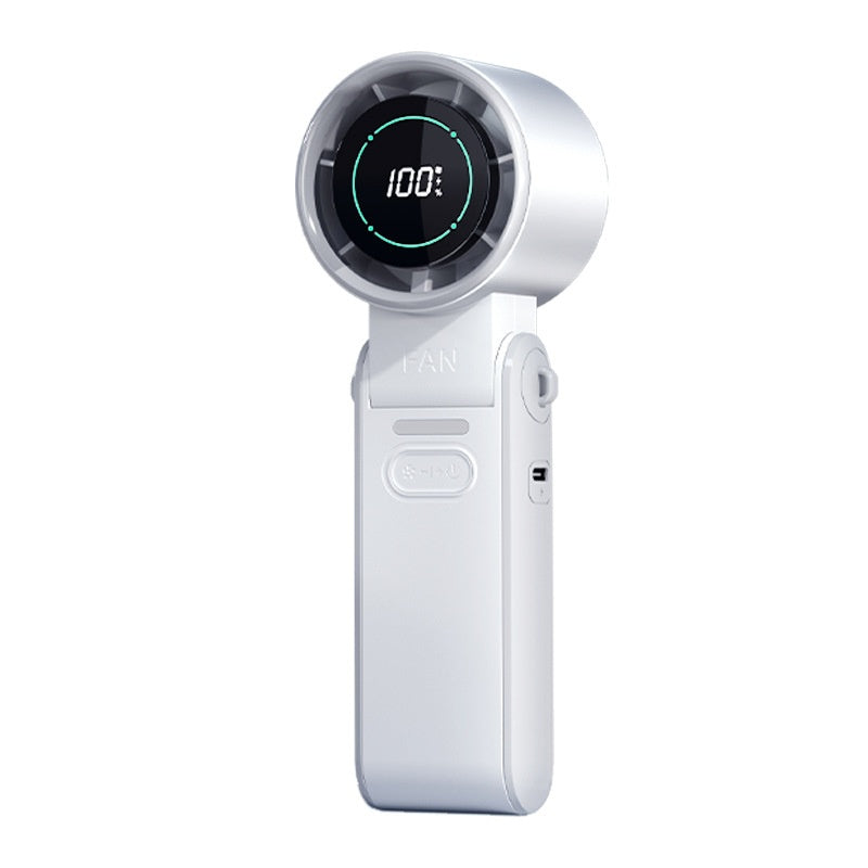 Handheld USB Charging Digital Display Portable Wind Adjustable Folding Fan