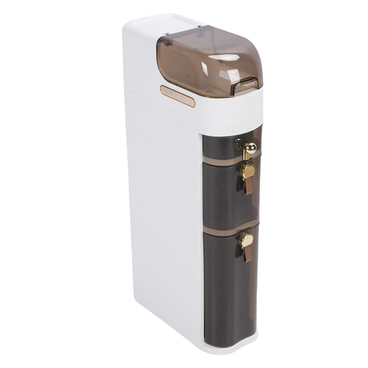 Bathroom Storage Cabinet PP PC Narrow Slim Organizer Small Corner Cabinet With 4 Wheels For Toilet Paper Kitchen Laundry 4 Layer
