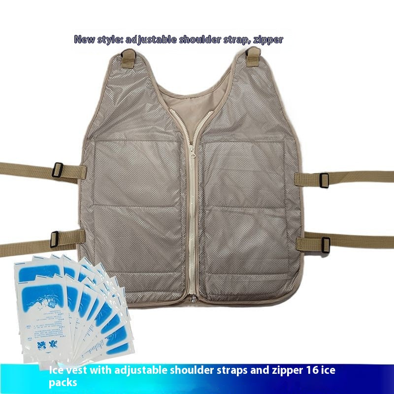 Summer Cooling Vest Outdoor Heatstroke Prevention Ice Pack Refrigeration