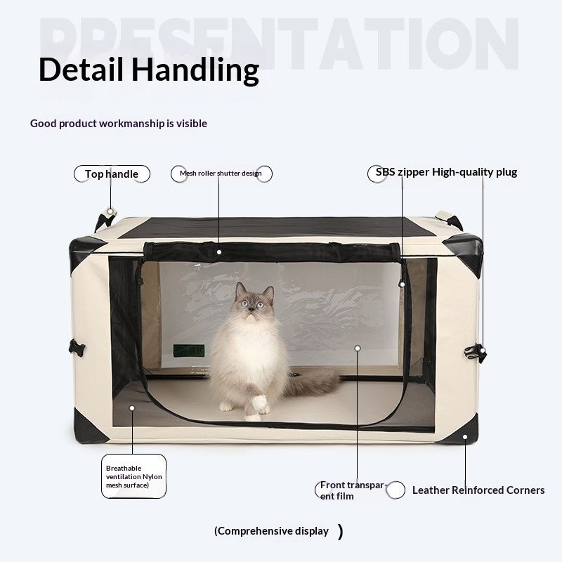 4D Display Of A Transparent Foldable Pet Cage