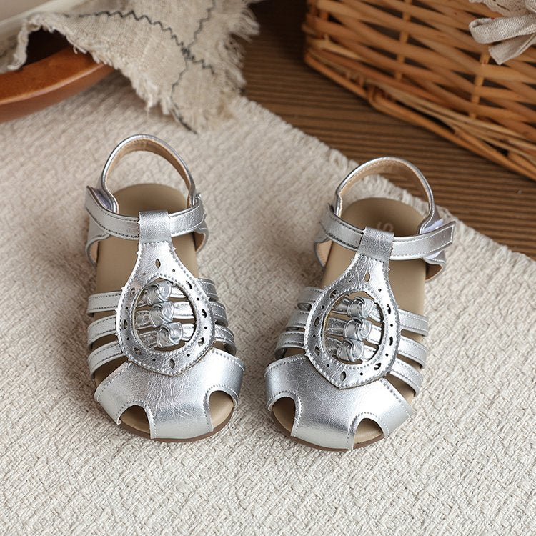Baotou Woven Roman Sandals 2026 Summer New Arrival Korean Style Princess Shoes For Girls With Openwork Design And Skirt Matching