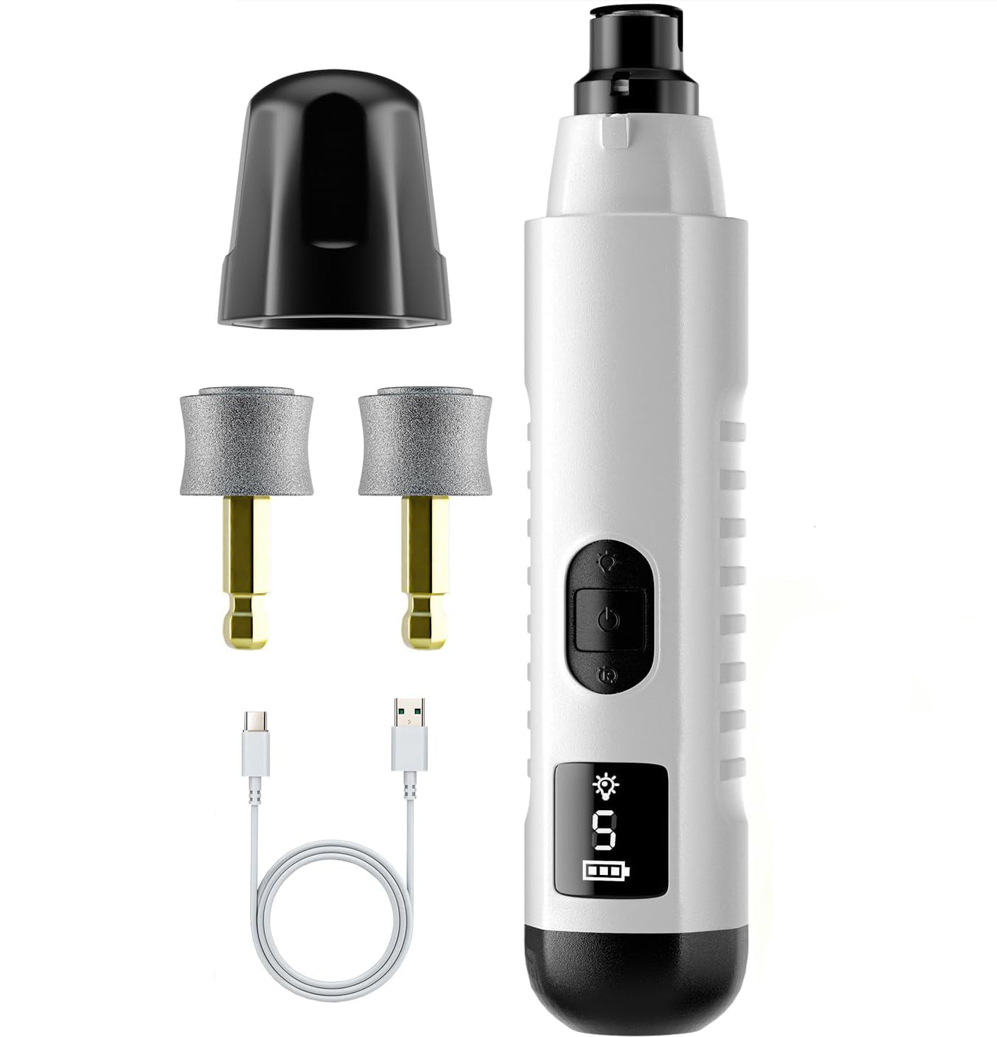 2026 New Silent Groom Pro Dog Nail Grinder, 5-Speed Dog Nail Grinder With Led Light, Quiet Painless Paws Grooming For Small Medium Large Dogs, USB Rechargeable