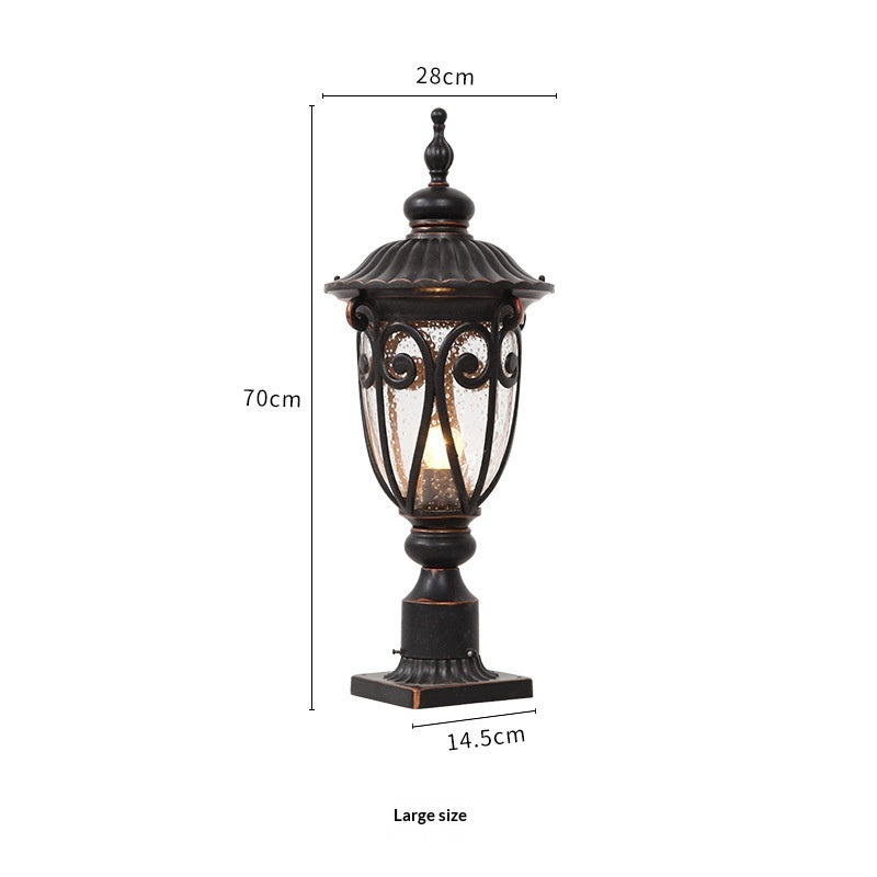 European-style Outdoor Column Head Lamp, Waterproof Courtyard Light For Landscaping
