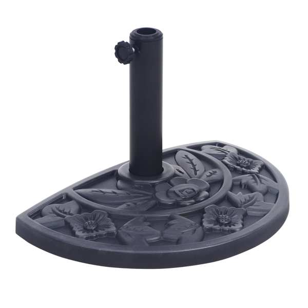 20 Lbs Black Half Round Rose Pattern Outdoor Patio Umbrella Base Umbrella Stand For Patio, Yard, Garden, Poolside  Shipment From Walmart