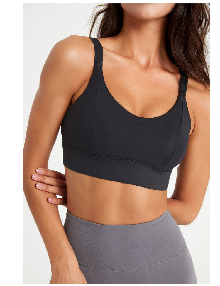 High-intensity Shock-absorbing Compressive Sports Bra For Women, Integrated Cup Design, Suitable For Running, Fitness And Yoga With Beautiful Back Design