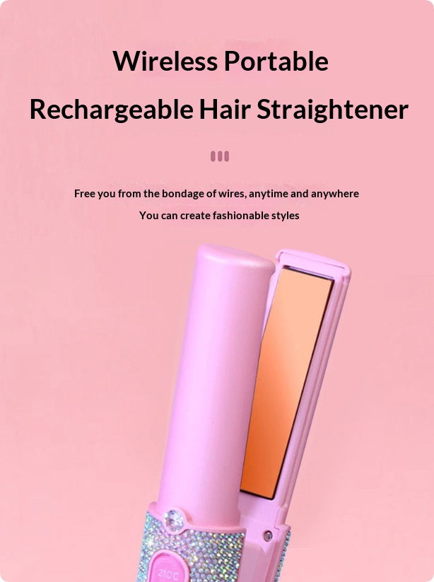 Mini Rechargeable Hair Straightenercurler Portable And Won't Damage Your Hair