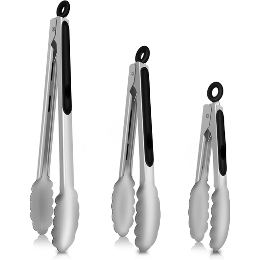 Tongs For Cooking  Heat Resistant 600 Degrees Stainless Steel Kitchen Tong,Heavy Duty Metal Locking Tongs  Perfect For Food,Salad And BBQ Set Of  And Dishwasher