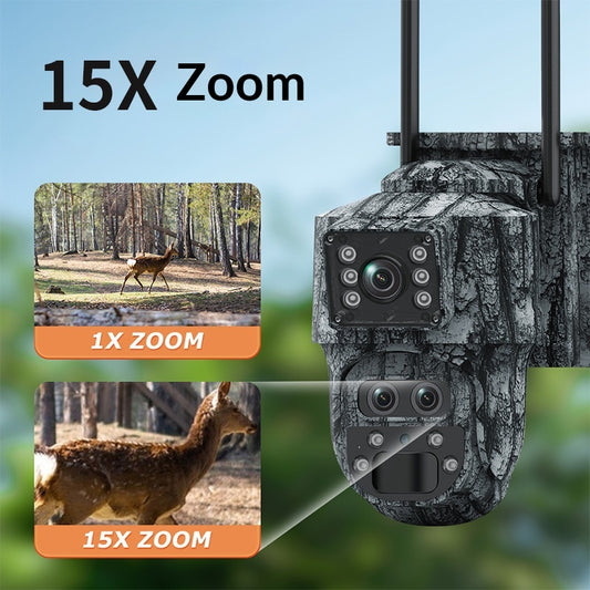 Outdoor Ultra-Clear Night Vision Wireless Remote PTZ Home Security Camera With 15x Zoom And Camouflage Design