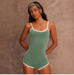 Quick-drying Nude Feel Contrast Color Tight Yoga Vest Sports Shorts
