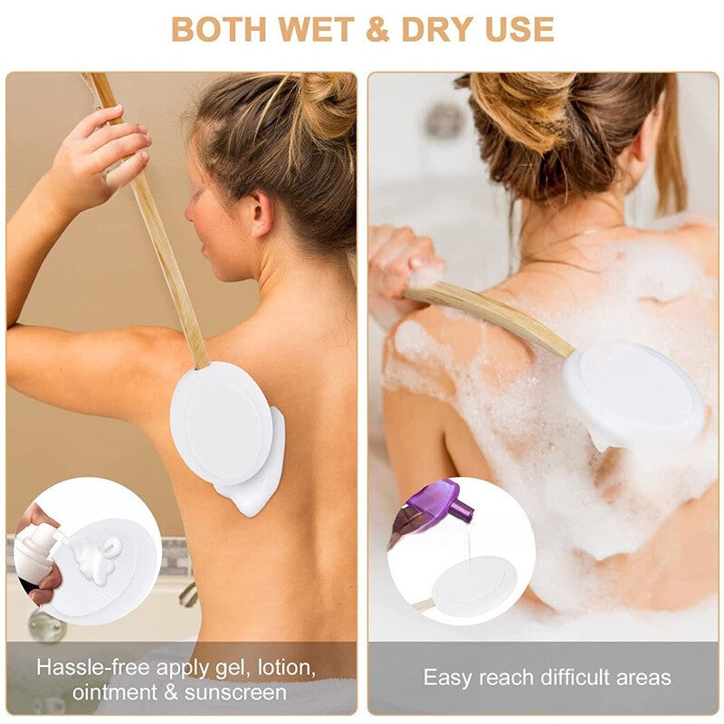 7PCS Back Cream Applicator Lotion Applicator For 2 In 1 Body Brush Beech Handle