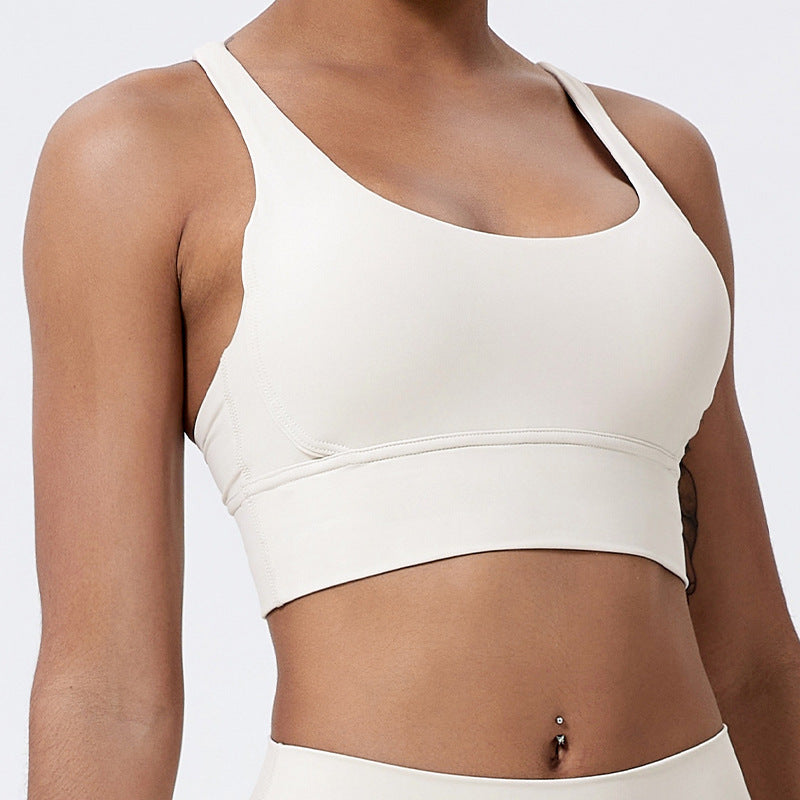 Nude Feel Spaghetti Strap Bra Beauty Back Exercise Fitness
