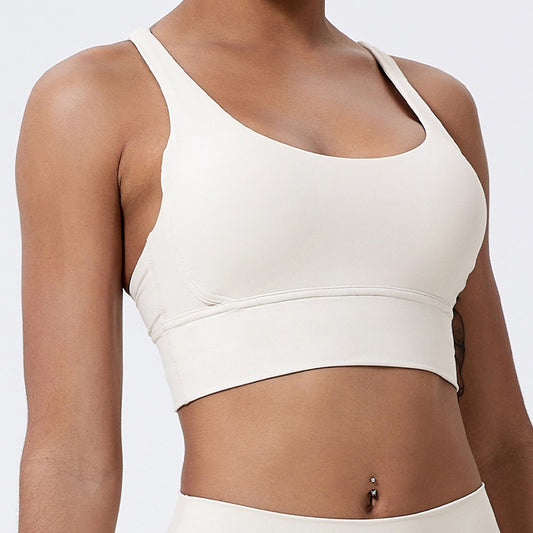 Nude Feel Spaghetti Strap Bra Beauty Back Exercise Fitness