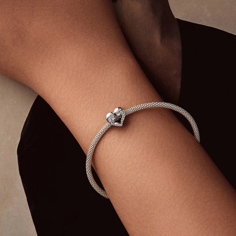 S925 Silver Love Sisters Diy Bracelet String Beads Accessories