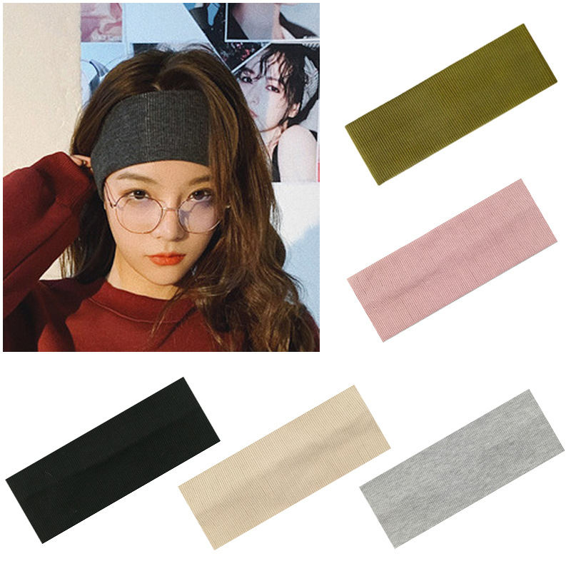 Solid Color Knitted Hair Band Men's And Women's Yoga Sports Sweat-absorbent Headband