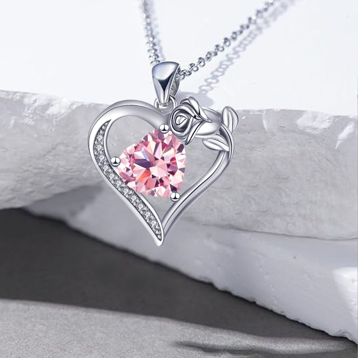Heart-shaped Accessories Elegant Rose Lovers Women's Necklace