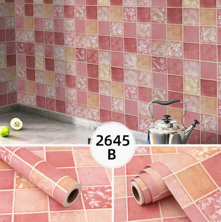Kitchen Stickers Waterproof Oil-resistant Fire-retardant Wallpaper Self-adhesive Wall Covering