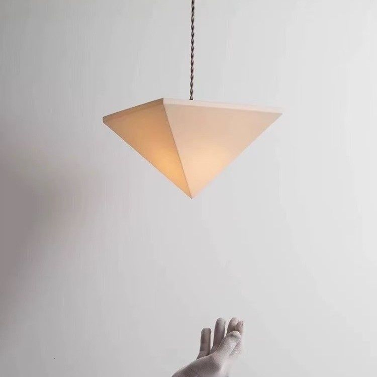 Triangular Linen Fabric Designer Tea Room Chandelier