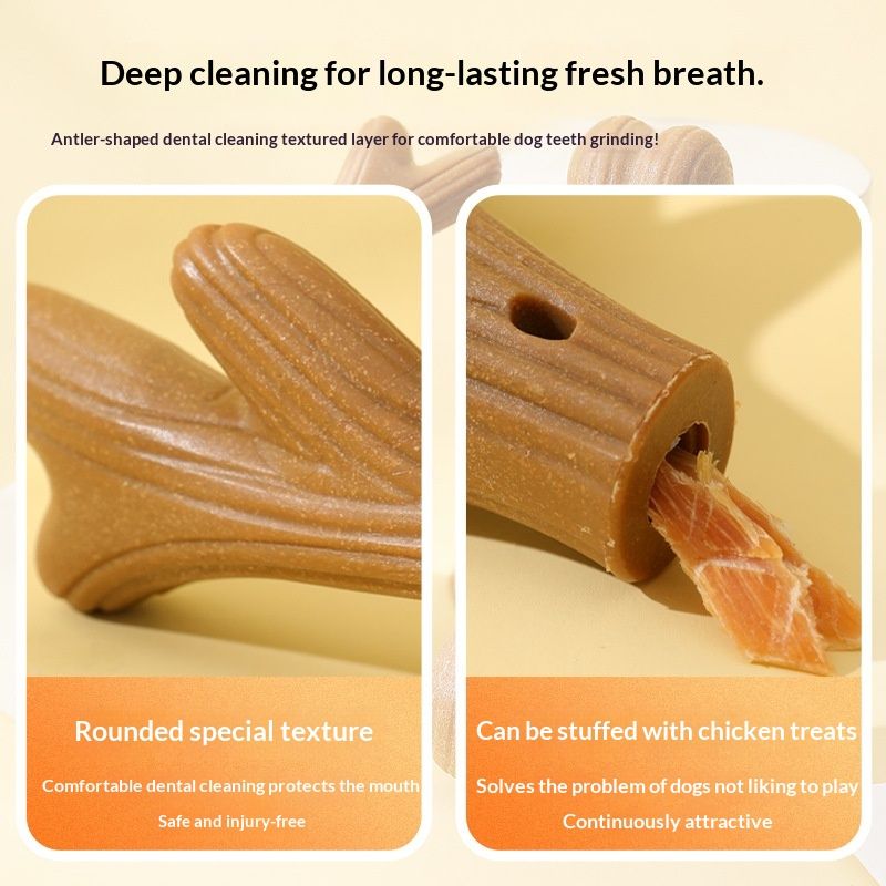 Pet Toy Dog Bone Bite-resistant Teeth-cleaning Made From Natural Pine Wood