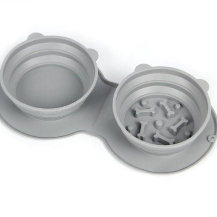 Silicone Folding Pet Bowl Dog Food Water And Feeding Anti-tipping Cat Bowl