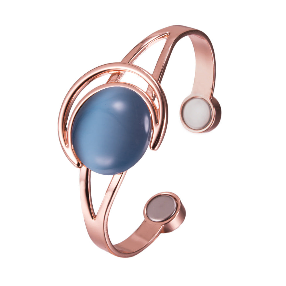 Retro-style Fashion Cat-eye Copper Bracelet