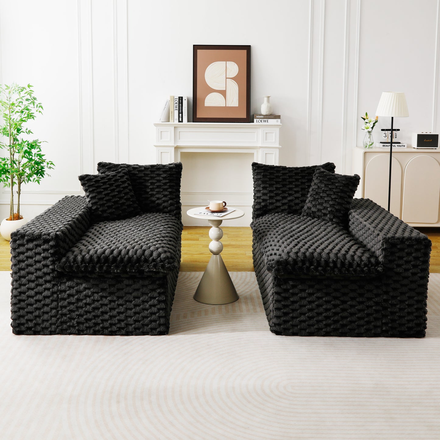 Luxury Black Turtle Velvet Multifunctional Sofa - Arrangeable In Single Row, Side-by-Side Or Facing Each Other, Stylish Living Room Furniture For Cozy Home Decor